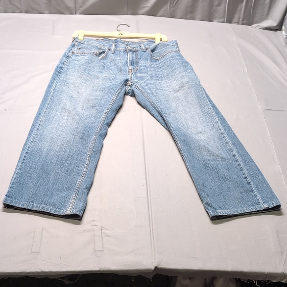 Levi's Other - Levi's Mens 559 Bootcut Blue Relaxed Fit Jeans with Distressed Details Size 32